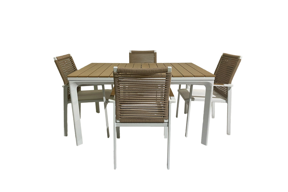 Estero Mesa de Comedor con Extención & 4 Sillas