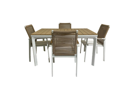 Estero Mesa de Comedor con Extención & 4 Sillas