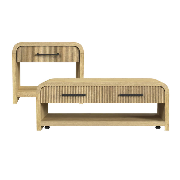 Ridgemontd Mesa de Comedor Redonda, 4 Sillas, Mesa de Centro & Mesa de Esquina