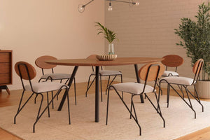 Westbrook Mesa de Comedor Triangular con 4 Sillas