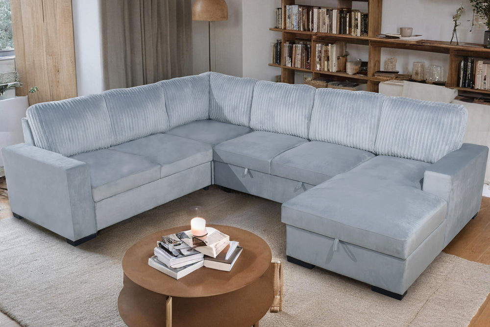 Seccional gris sobre fondo blanco