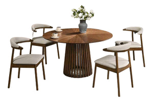 Waterview Mesa de Comedor Redonda con 4 Sillas