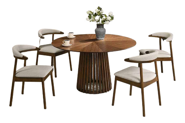 Waterview Mesa de Comedor Redonda con 4 Sillas