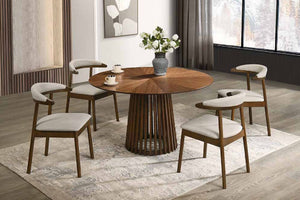 Waterview Mesa de Comedor Redonda con 4 Sillas