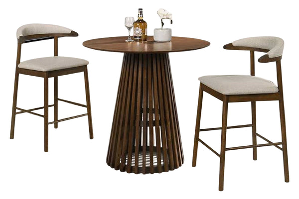 Waterview Mesa de Comedor Redonda "Counter Height"  con 4 Taburetes
