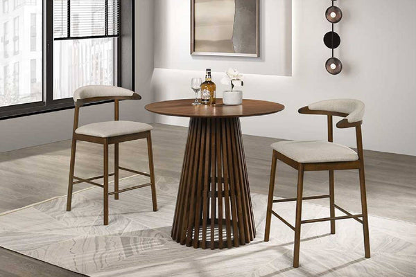 Waterview Mesa de Comedor Redonda "Counter Height"  con 4 Taburetes