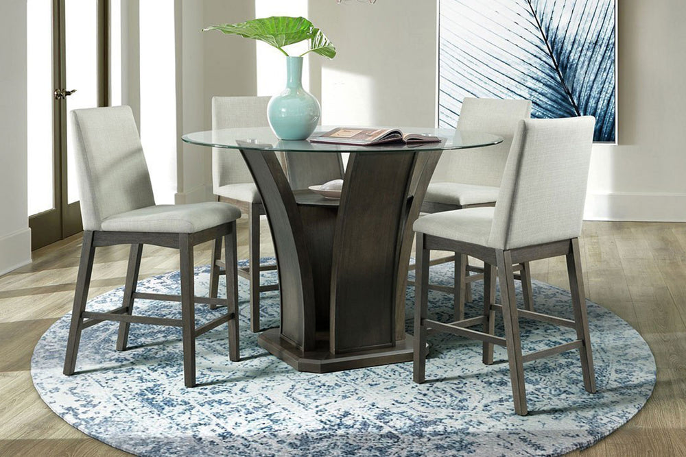 Dapper Rnd Cntr Table/4Cntr Chair Set