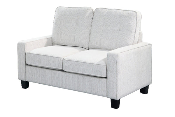 Loveseat blanco sobre fondo blanco