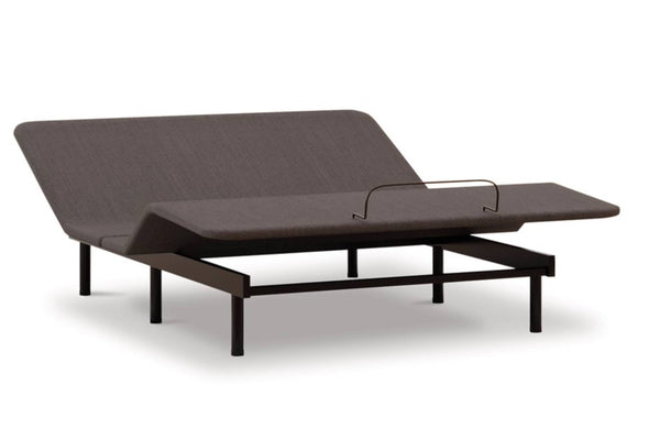 Cama ajustable negro sobre fondo blanco