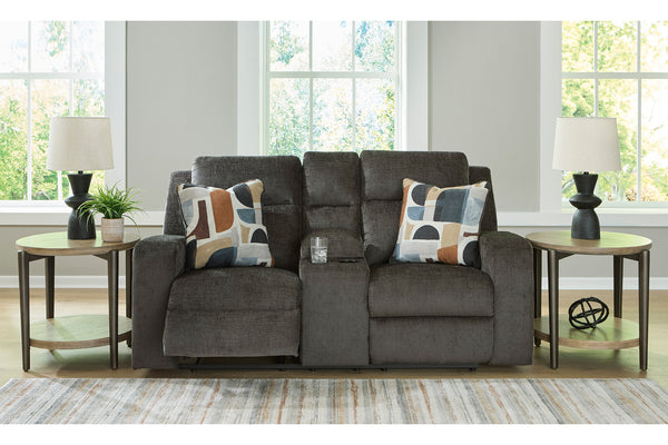 Ashley Kanlow Dbl Rec Loveseat con consola