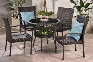 P89 Dahlia Mesa de Comedor de Exterior con 4 Sillas