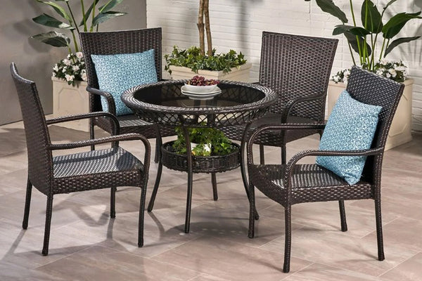 P89 Dahlia Mesa de Comedor de Exterior con 4 Sillas