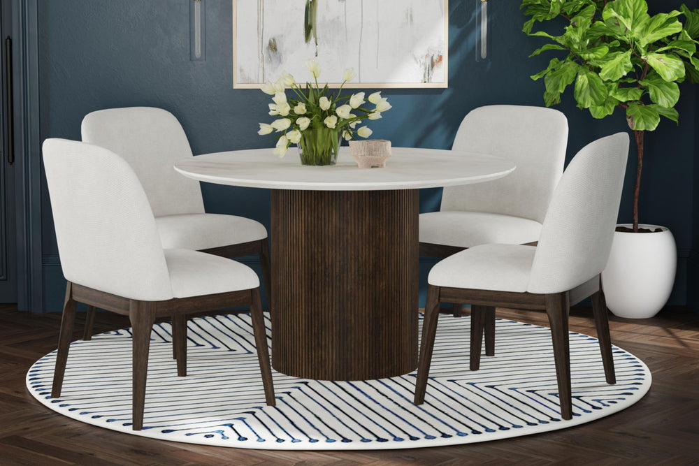 Sylvied Mesa de Comedor Redonda con 4 Sillas