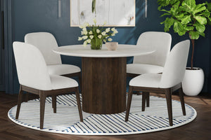 Sylvied Mesa de Comedor Redonda con 4 Sillas