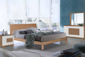 Sienapecan Cama, Gavetero con Espejo & Mesa de Noche