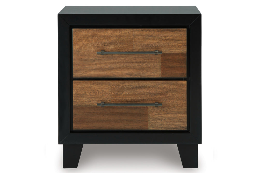 Estructura de cama de madera con ropa de cama blanca sobre fondo blanco.