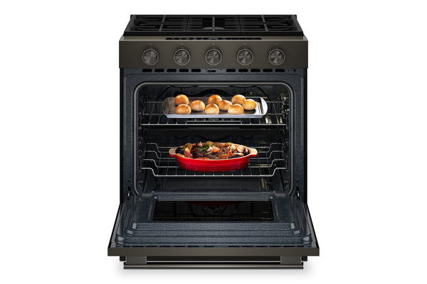 30" Stove Gas Slide-In in Black Ore with 2-in-1 Burner