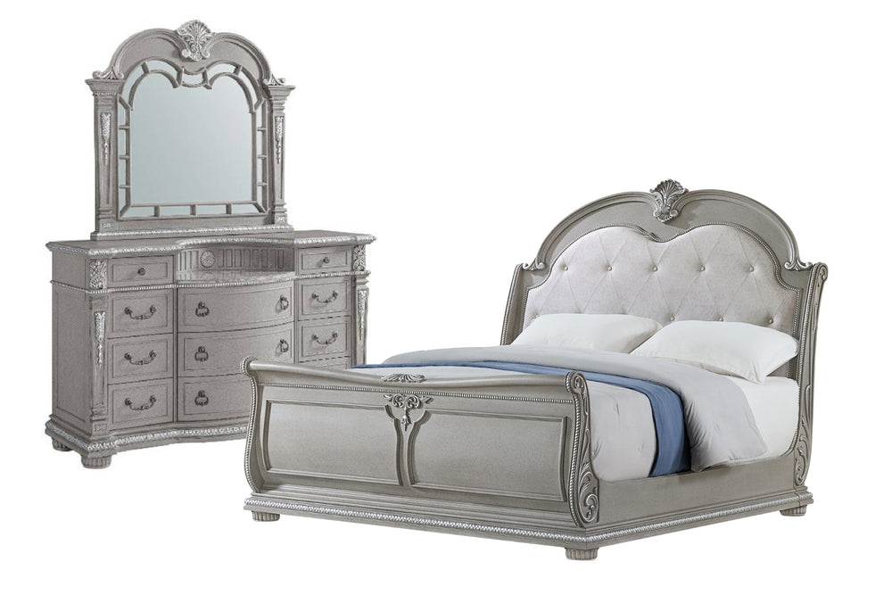 Monticello Cama King & Gavetero con Espejo