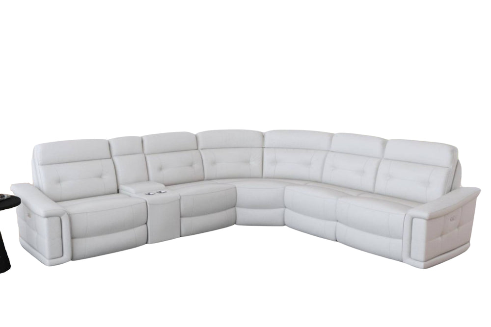Summit-wht 6Pc Seccional Reclinable Set 