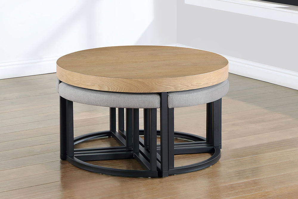 Magnolia36 Round Cktl Mesa con 4 taburetes