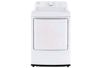 Secadora blanca sobre fondo blanco.