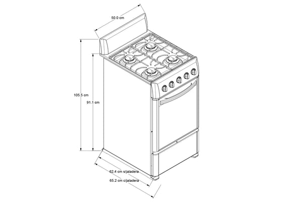 Whirlpool Estufa 20" Gas W/4B