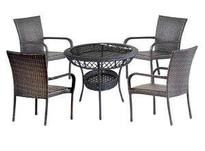 P89 Dahlia Mesa de Comedor de Exterior con 4 Sillas