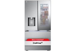 31' Nevera de Profundidad Estándar Máx. con French Door, Instaview con Espejo y 4 Tipos de Hielo, Acero Inoxidable Antihuellas