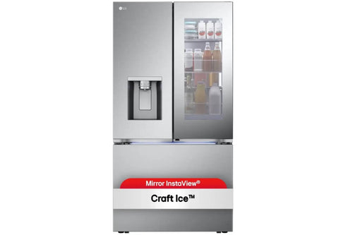 31' Nevera de Profundidad Estándar Máx. con French Door, Instaview con Espejo y 4 Tipos de Hielo, Acero Inoxidable Antihuellas