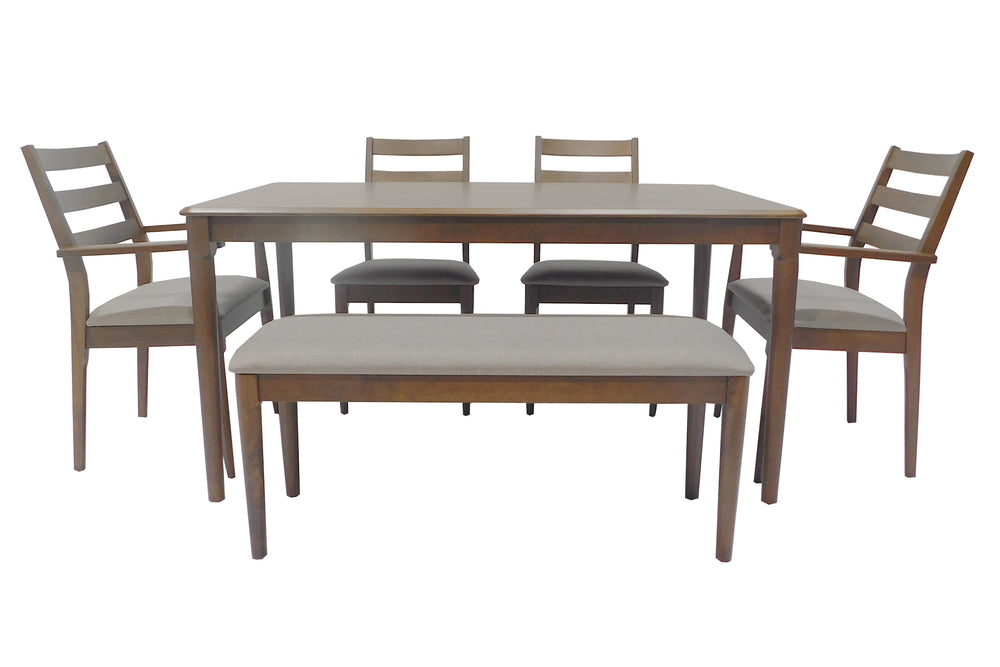 Mesa de comedor Fairmont de 2 plazas, 2 brazos y 1 banco