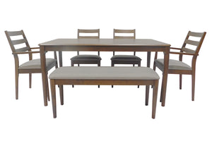 Mesa de comedor Fairmont de 2 plazas, 2 brazos y 1 banco
