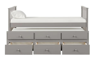 Elise Twin Captain Bed with Trundle & Storage