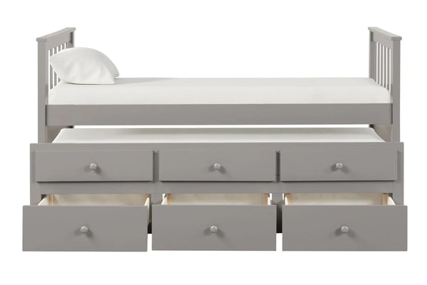 Elise Twin Captain Bed with Trundle & Storage