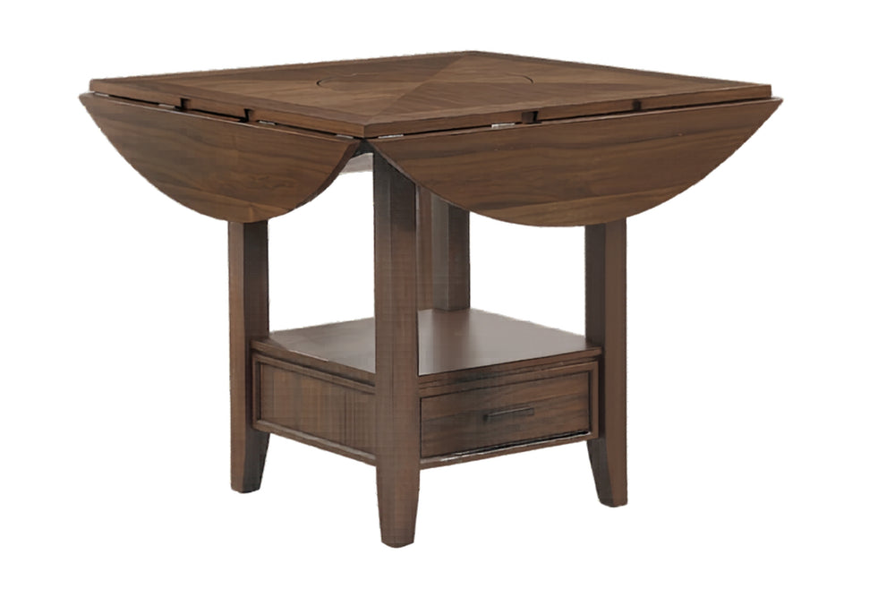 Mesa de Comedor "Counter Height" Expandible en madera sobre fondo blanco