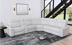 Summit-wht 6Pc Seccional Reclinable Set 