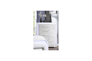 Chest blanco con luces LED y con cinco gavetas. 