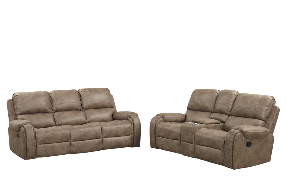 Sofá & Loveseat con Consola Reclinable