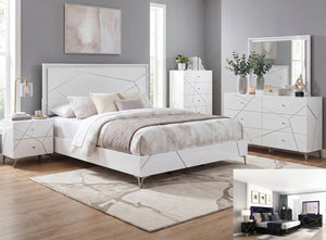 Orlo Queen Bed with Dresser & Mirror with LED