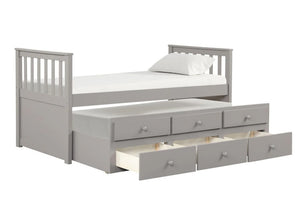 Elise Twin Captain Bed with Trundle & Storage