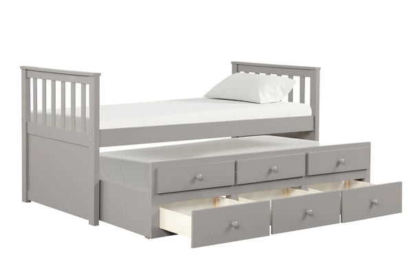 Elise Twin Captain Bed with Trundle & Storage