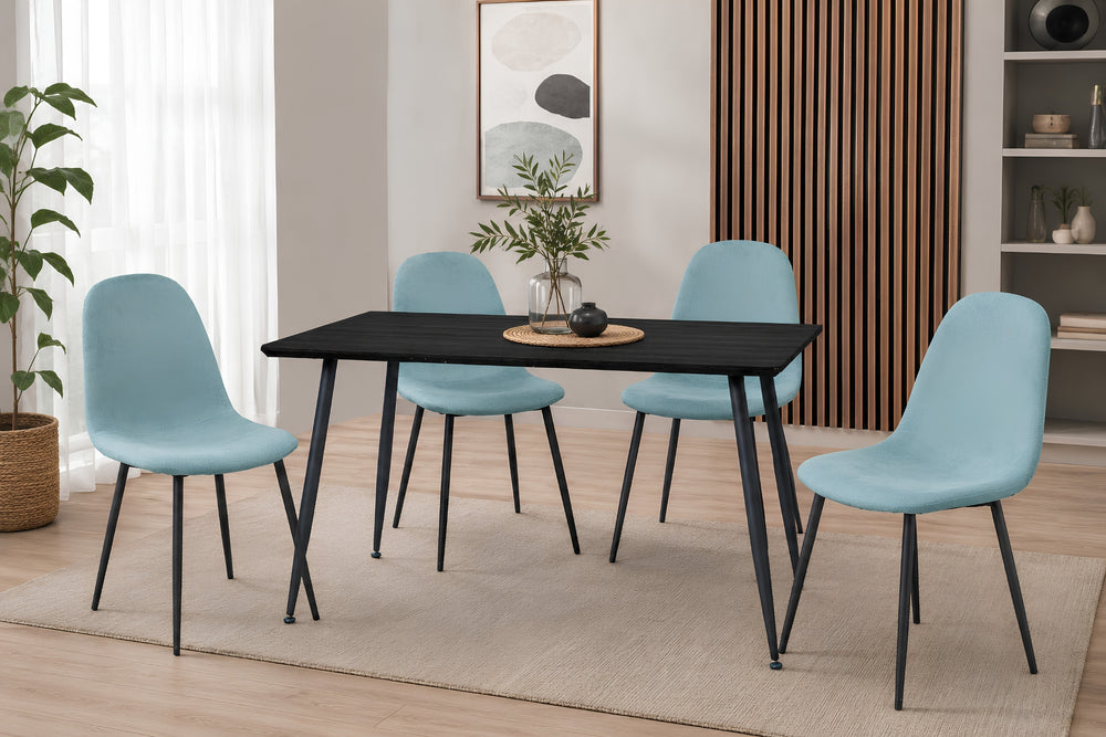 Dixon Dining Table with 4 Chair Light Blue