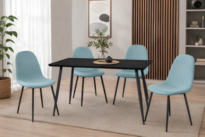 Dixon Mesa de Comedor con 4 Sillas Azul Claro