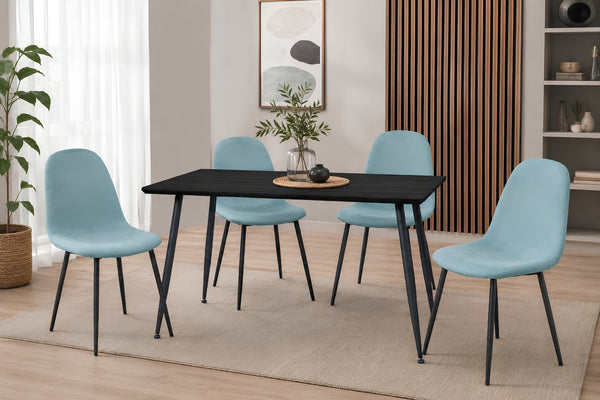 Dixon Mesa de Comedor con 4 Sillas Azul Claro