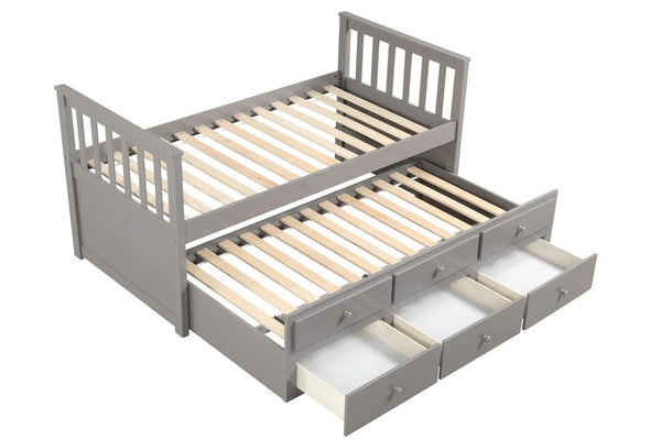 Elise Twin Captain Bed with Trundle & Storage