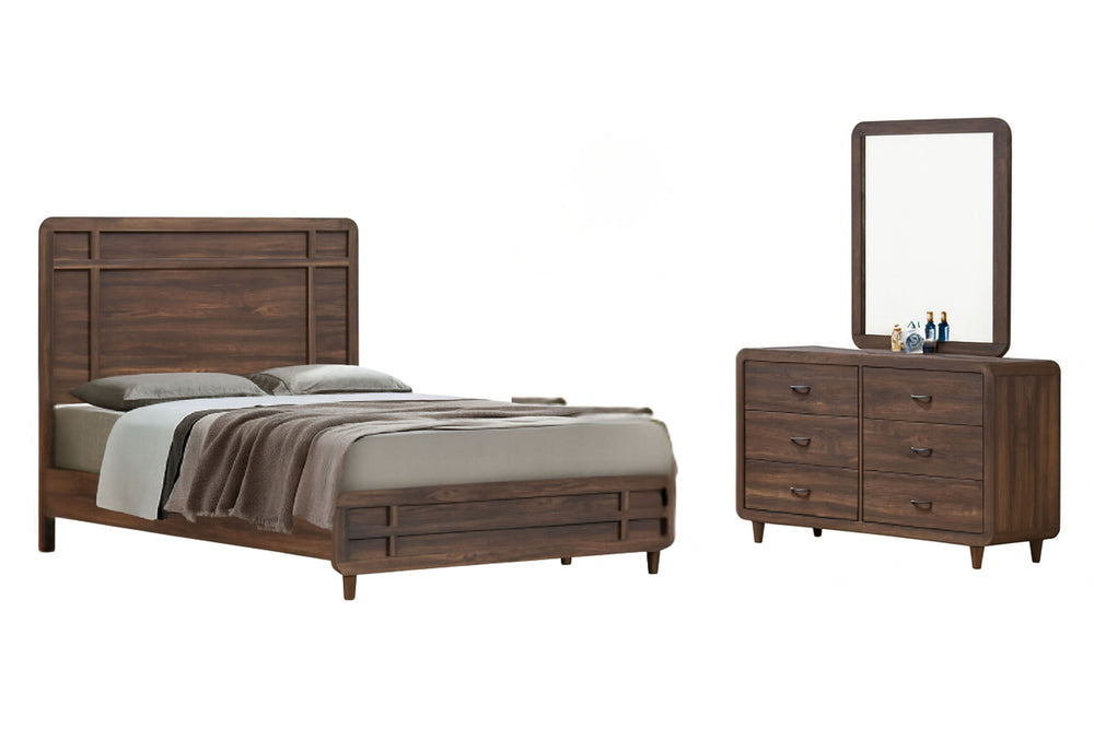 Zuo Queen Bed & Dresser with Mirror