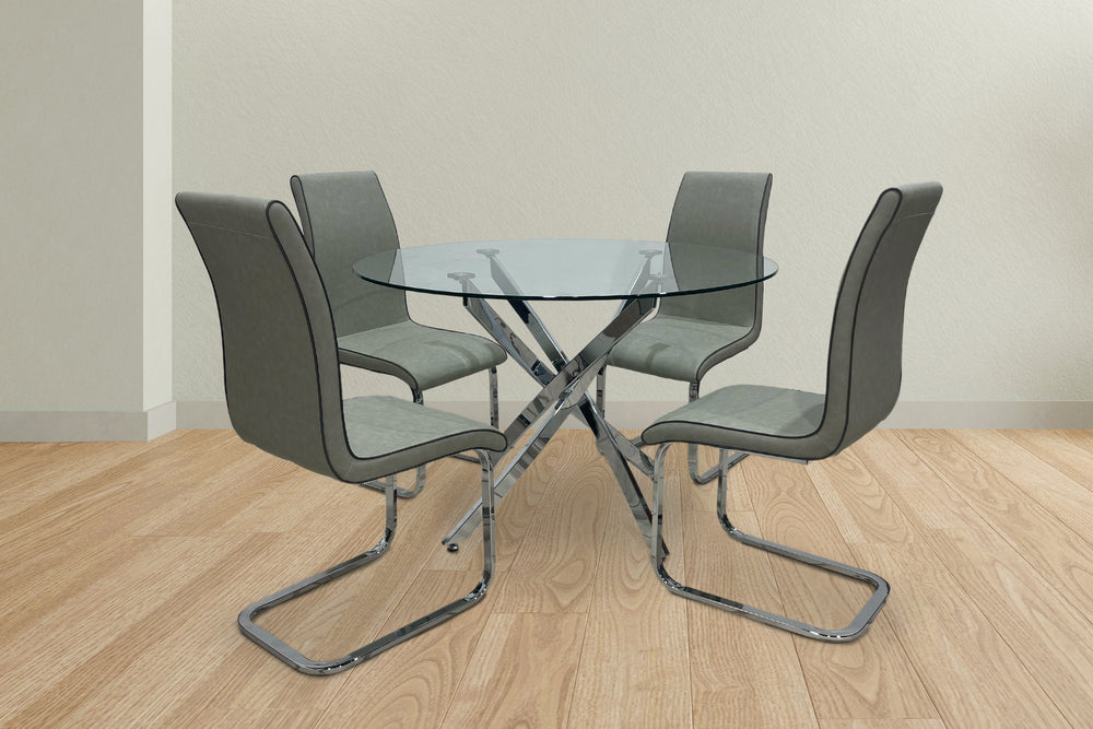 Murano Mesa de Comedor Redonda con 4 Sillas