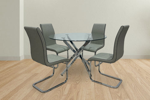 Murano Round Table W/4 Chairs Set