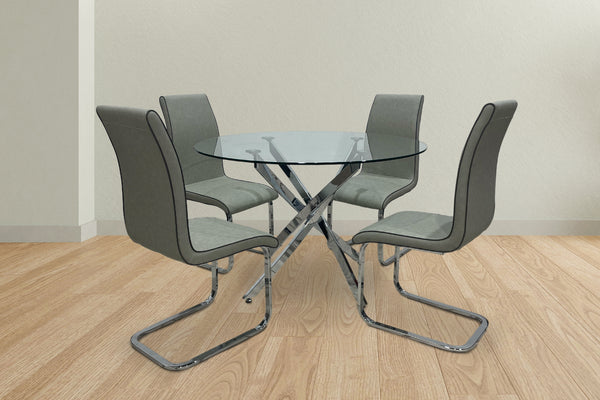 Murano Mesa de Comedor Redonda con 4 Sillas