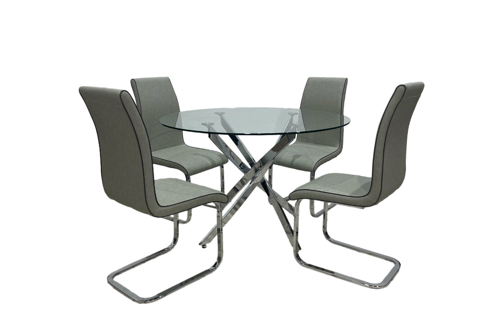 Murano Mesa de Comedor Redonda con 4 Sillas
