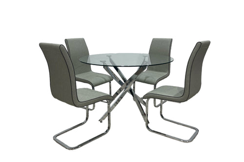 Murano Mesa de Comedor Redonda con 4 Sillas